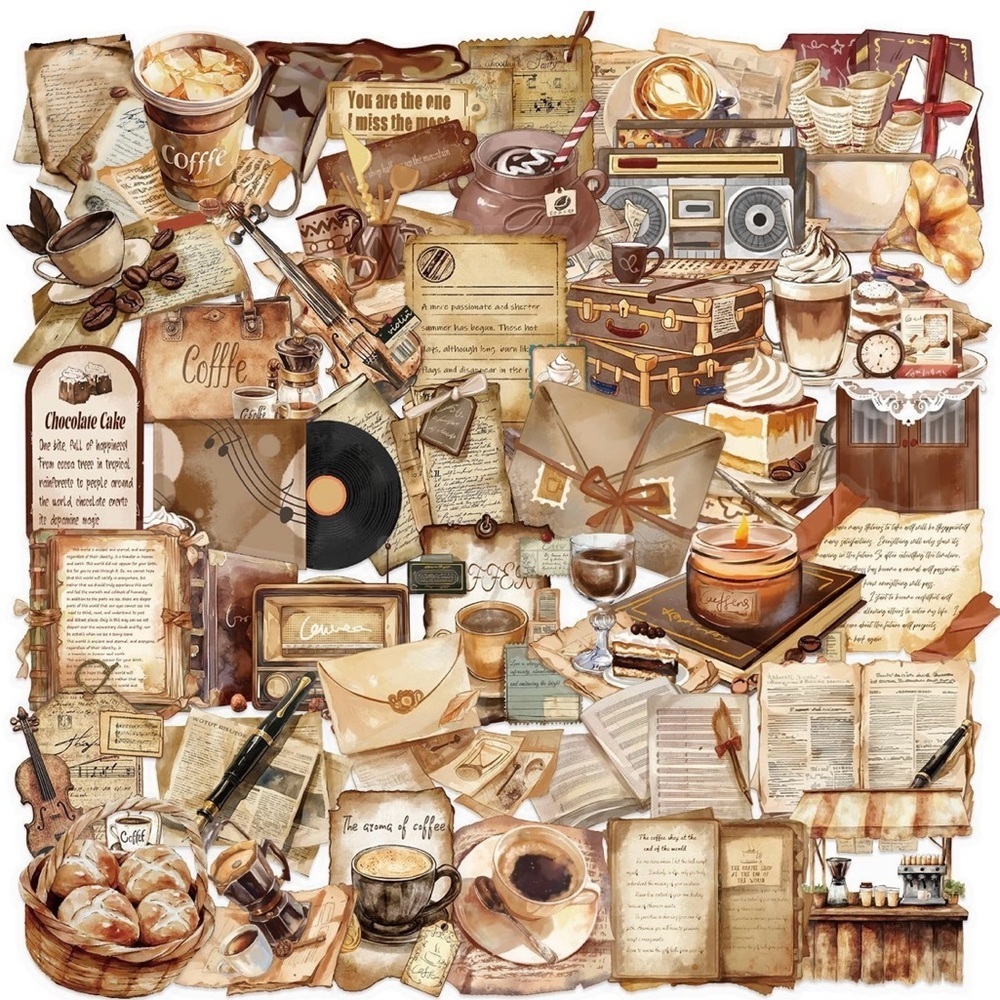 50 Vintage Coffee Stickers